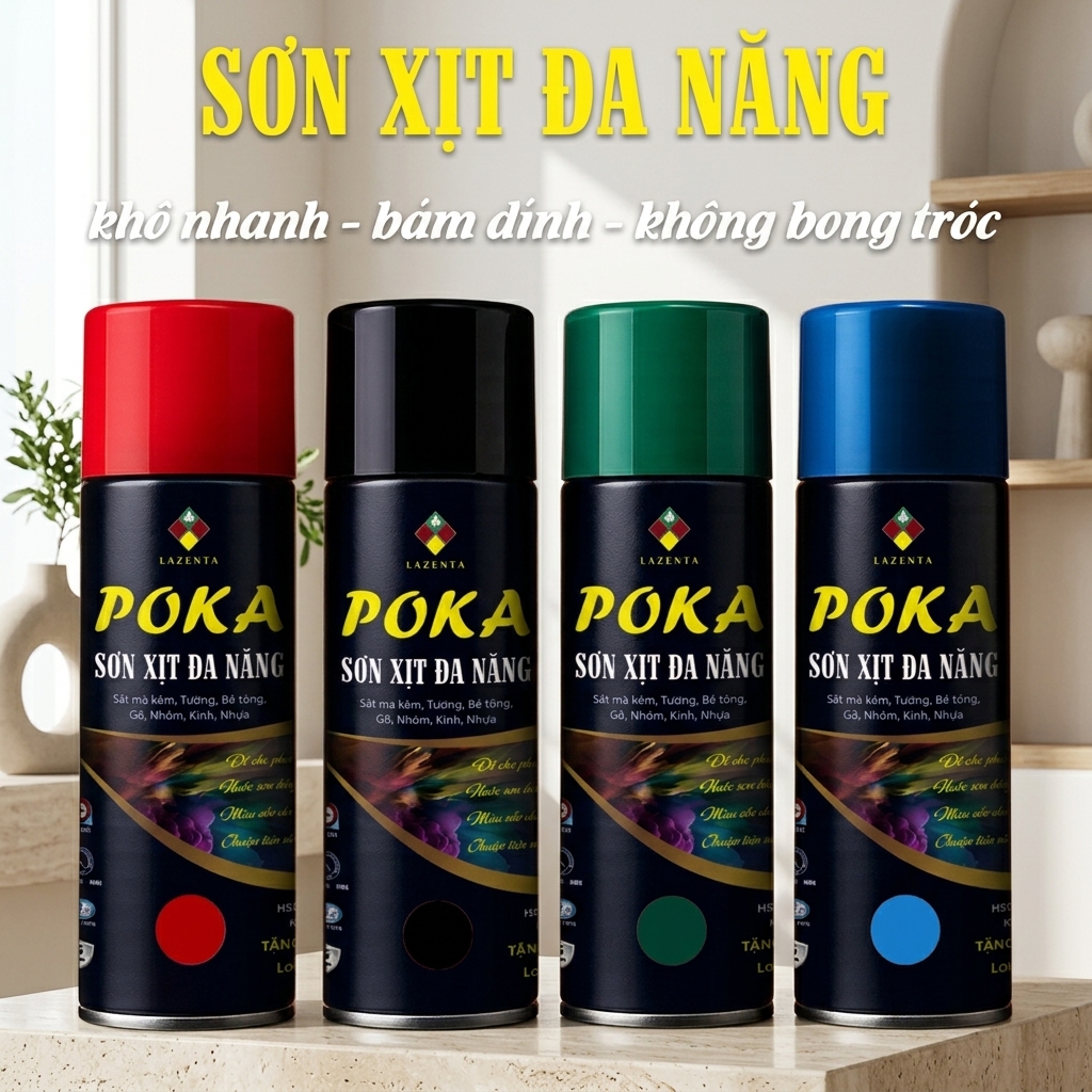 Sơn xịt đa năng Poka - Lon 420ml