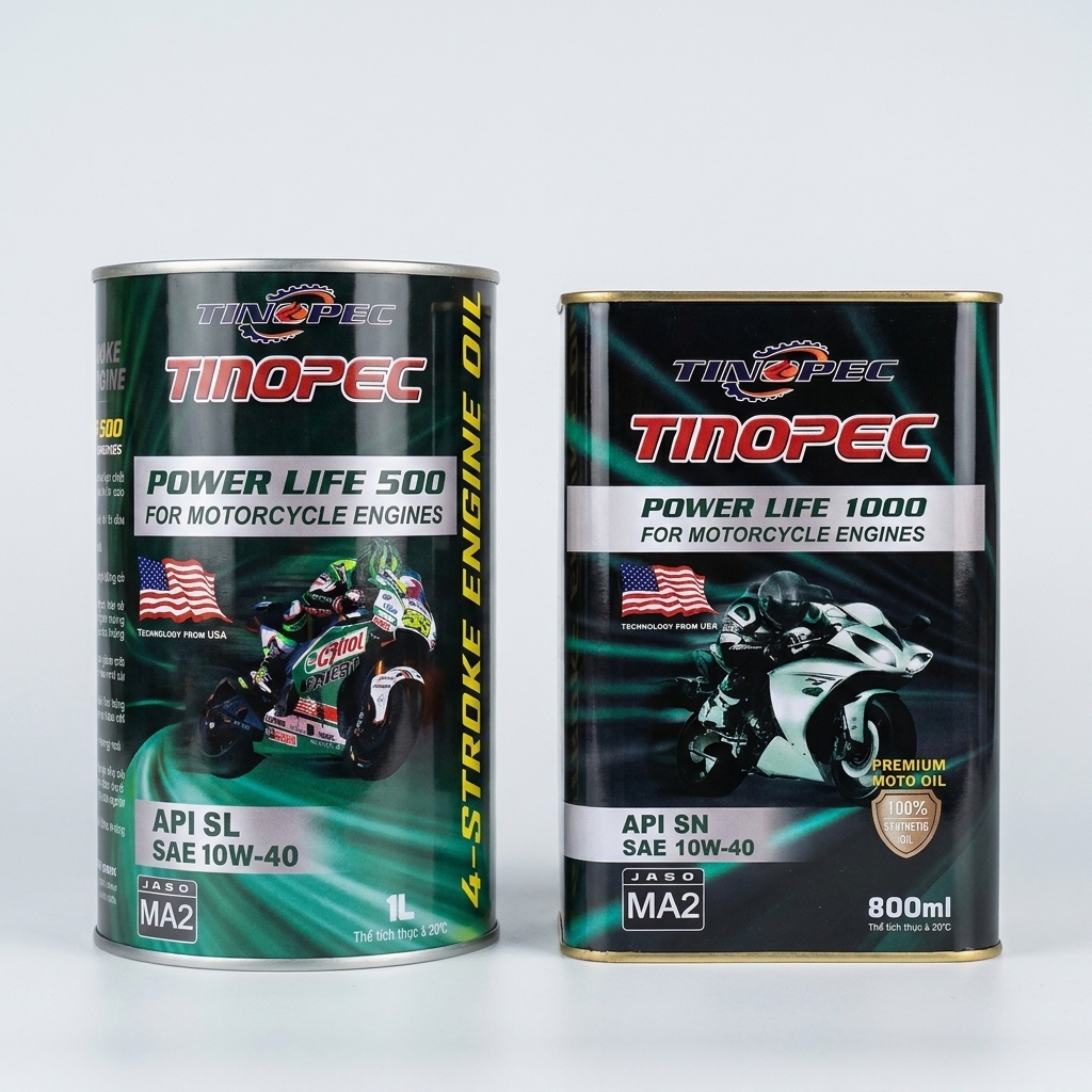 Tinopec Power Life 500 & 1000 bảo vệ động cơ xe máy